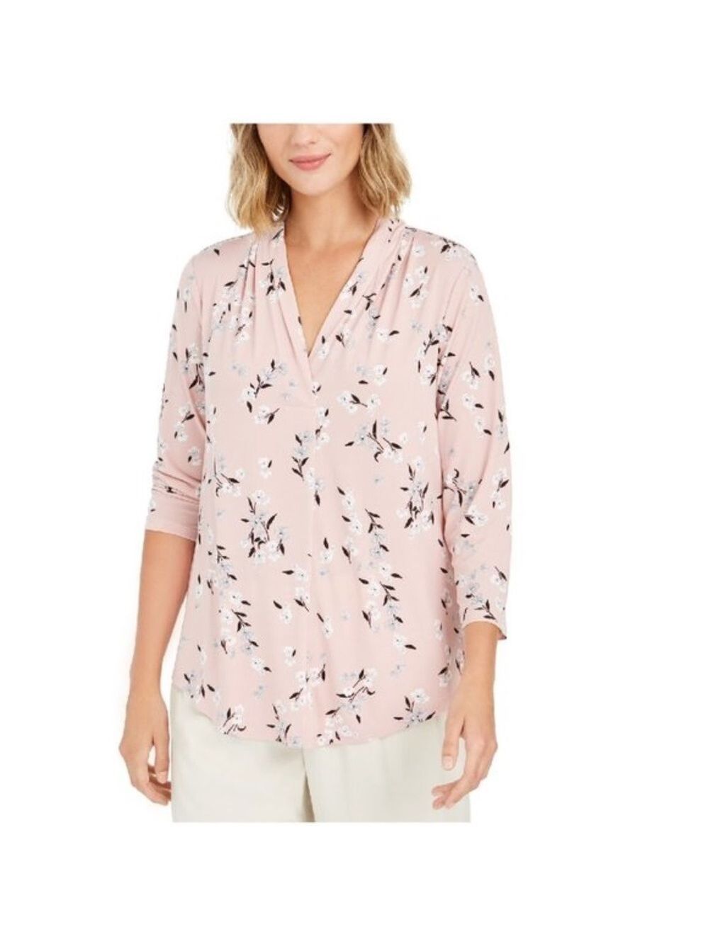 Charter Club Printed V-Neck Top